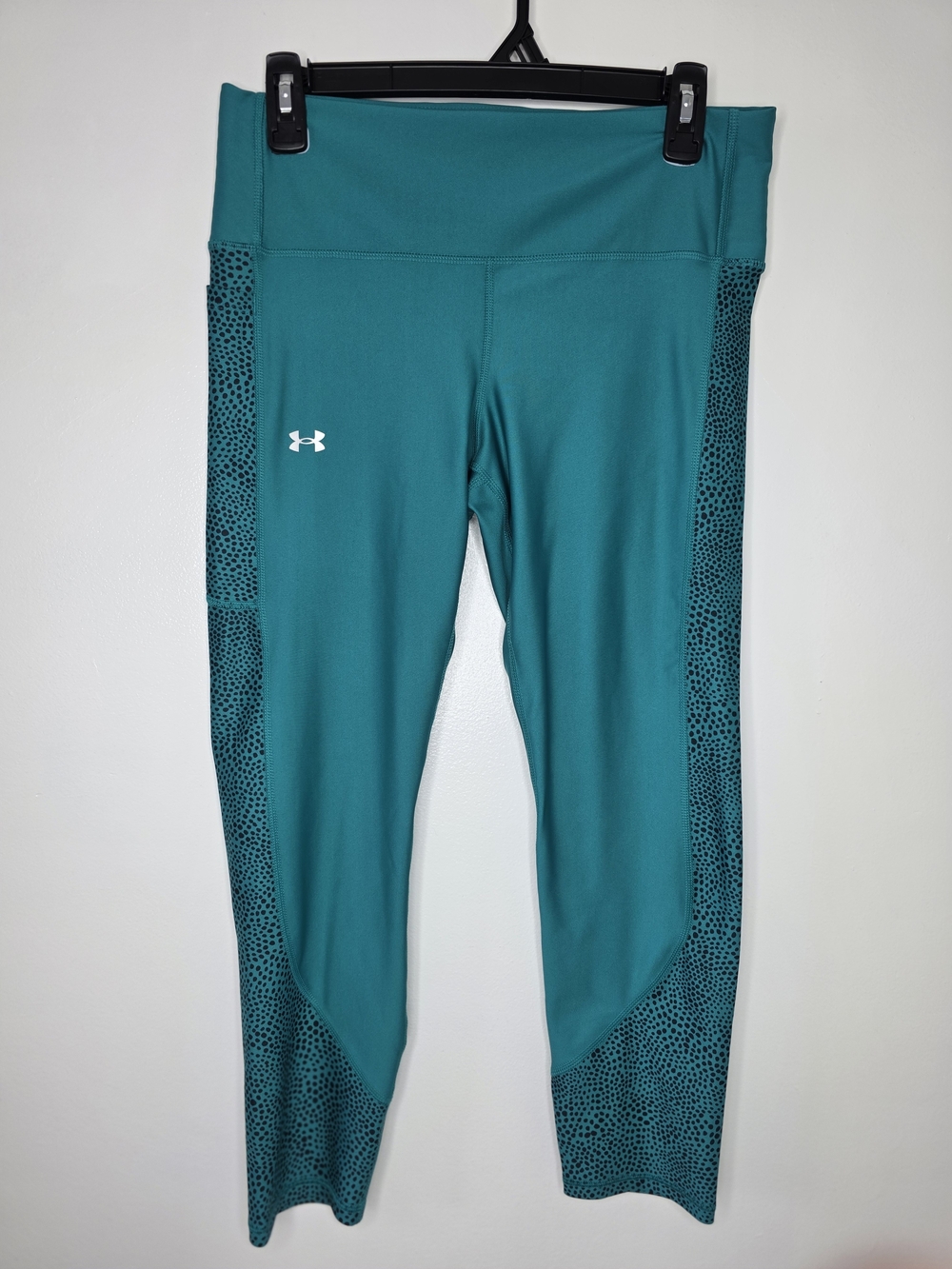 Under Armour Teal Athletic Leggings with Patterned Side Panels